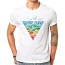Remera Unisex Con Estampado Geométrico 3D 100 % Algodón Para Hombre Estilo Casual Con Triángulos Arcoíris