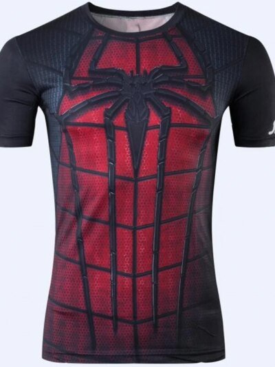 Remera De Manga Corta De Superhéroes De Los Vengadores Iron Man Spiderman Y Capitán América
