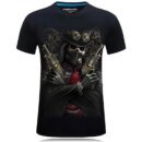 Remera De Manga Corta Con Estampado De Esqueleto 3D Para Hombre Talla 6Xl