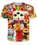 Remera De Manga Corta Para Hombre O Mujer Con Estampado 3D Hd De Tres Ojos De Gato