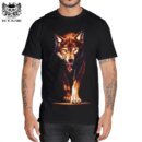 Remera De Algodón Indio 3D Con Estampado De Lobo Remeras Casuales Para Hombre