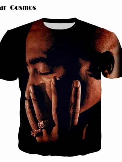 Remera Estilo Cosmos Harajuku Para Mujer Hombre Remera Tupac 2Pac Con Estampado De Personaje 3D