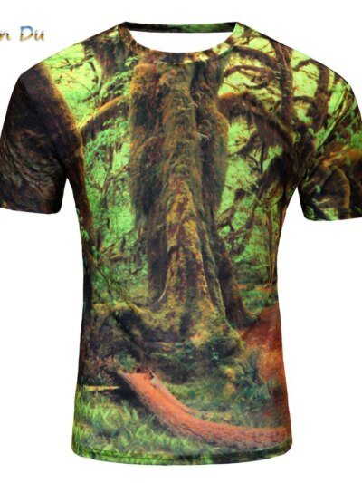 Remeras De Manga Corta Con Estampado 3D De Diseñador Para Hombre Ropa Creativa De Bosque