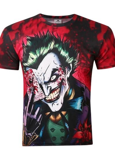 Remera Divertida Con Personaje De Cómic Elegante Remera De Juego De Póker Joker En 3D De Verano