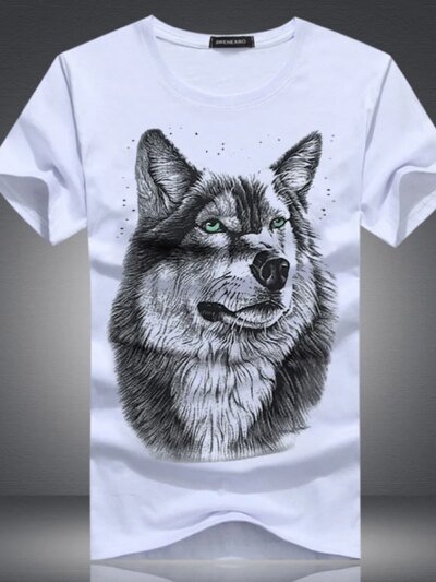 Remeras De Lobo De Lujo Con Impresión 3D De Hip Hop Para Hombre Divertidas De Marca Malla