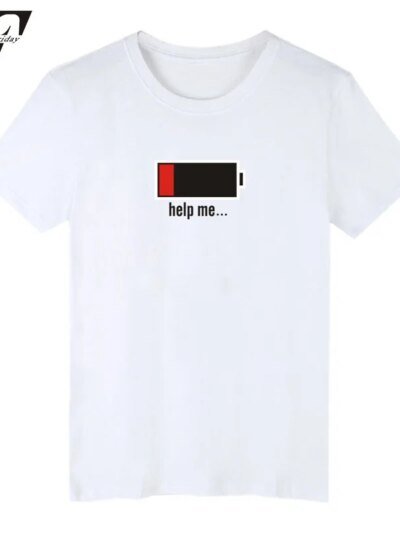 Remeras De Manga Corta Con Letras 3D Negras De Batería Para Hombres Con Bajo Consumo De Energía