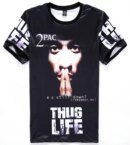 Remera Con Estampado 3D De Hip Hop Para Hombre Tupac 2Pac Thug Life