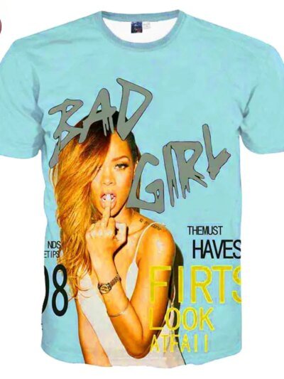 Remera Rihanna Bad Girl Remeras De Verano Para Mujer Remeras 3D