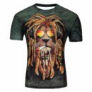 Remera De Manga Corta Con Diseño De Galaxia 3D Para Hombre Con Un Hermoso Gato Comiendo Tacos Y Pizza