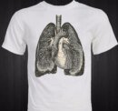 Remera De Algodón De Manga Corta Con Dibujo De Pulmón Estilo Veraniego Para Hombre