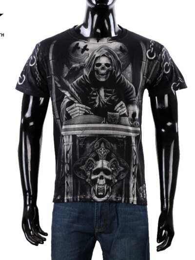 Remera Juvenil De Verano De Algodón Con Estampado 3D De Calavera De Dragón De Metallica Rock Para Hombre