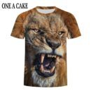 Remera De Manga Corta Con Estampado De León 3D Para Hombre Estilo Hip Hop Para Verano