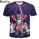 Remeras Casuales De Manga Corta Para Hombre Ray 3D Chat Lightnin