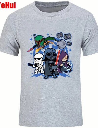 Remera De Manga Corta Para Hombre Regalo Del Día 3D Padre Darth Vader Y Amigos