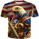 Remera De Oso Para Hombre Y Mujer Con Estampado De Águila 3D Y Manga Corta De Verano