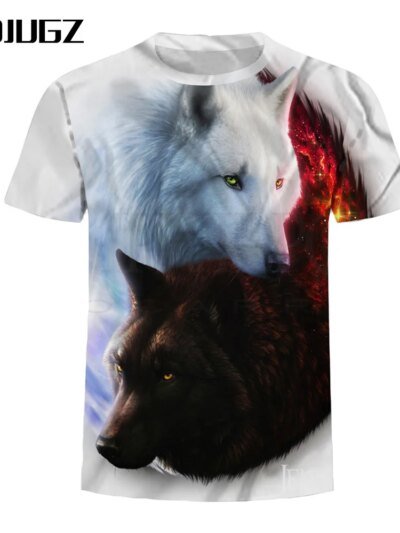 Remera Big Yards Para Hombre Y Mujer Verano Estampado Lobo Refrescante 3D