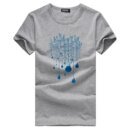 Remeras Casuales De Manga Corta Para Hombre Cuello Redondo Verano Con Estampado De Bulbo