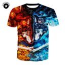 Remeras Para Hombre Y Mujer Con Impresión 3D De Fire Ice Wolf Was A T Tops