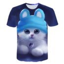 Remera Divertida De Gato Con Estampado 3D De Manga Corta Para Hombre Y Niño De Was The Head
