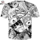 Remera De Manga Corta De Verano Ahegao Para Hombre Y Mujer Con Dibujos Animados Divertida Y Tímida Talla Grande Europea