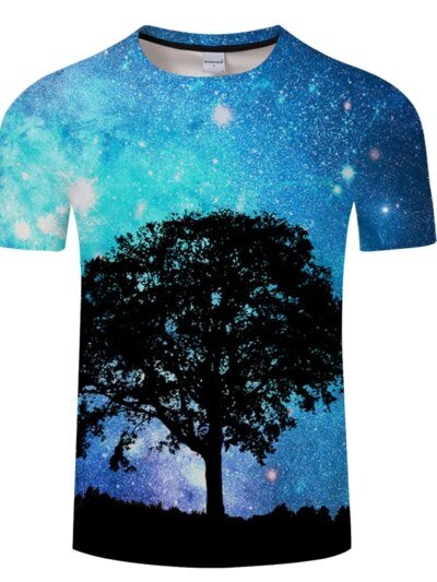 Remera Divertida Con Estampado 3D De Árbol De Oso Para Hombre Y Mujer Ropa De Calle De Verano