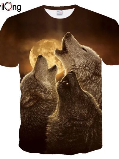 Remera Harajuku 3D De Teen Wolf Para Hombre Manga Corta Cuello Redondo Verano