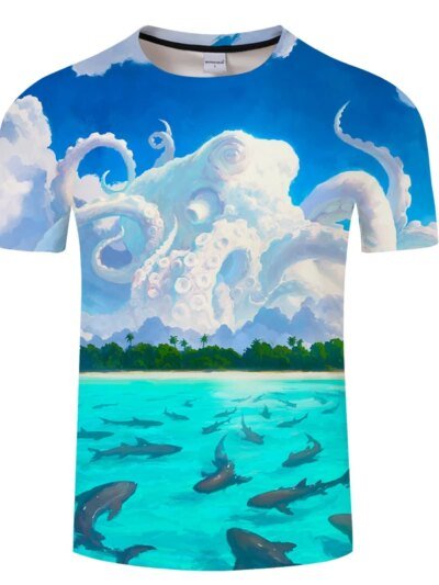 Remeras De Manga Corta 3D Para Hombre Con Estampado Bear Was Fun Talla 6Xl