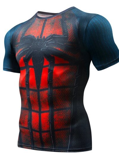 Remera Negra De Compresión 3D De Superhéroe Para Hombre Talla Pantera