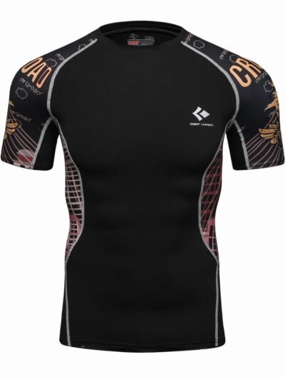 Remeras De Mma 3D Estampadas Remera De Compresión Para Hombre Manga Corta Secado Rápido