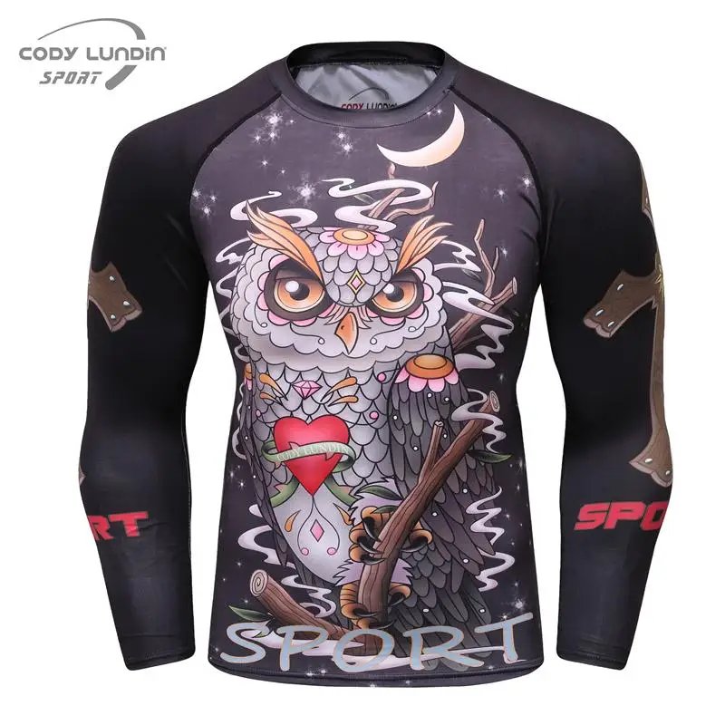Remera De Fitness De Compresión Rápida 3D Rashguard Ropa Seca Talla Grande Para Hombre