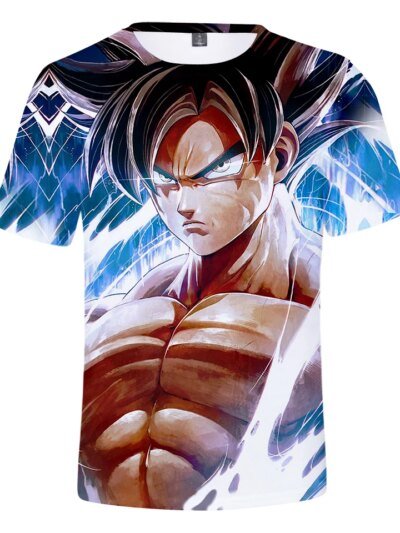 Remera Tommy 3D Dragon Ball Z Goku Super Saiyan Dios Vegeta Instinto Ultra Azul
