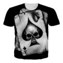 Remera De Póker Para Hombre Diseño De Calavera De Punisher Manga Corta Informal