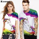 Remera Informal Con Estampado De Unicornio Y Caballo En 3D Para Hombre Estilo Hip Hop Y Harajuku