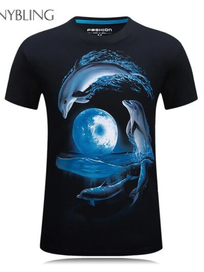 Remera De Verano 3D Con Diseño De Delfines Y Estilo Hip Hop Estilo Harajuku Para Hombre