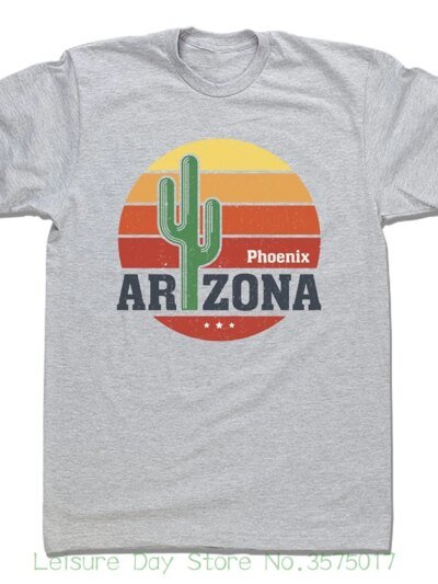 Remera De Algodón Talla Tops Remera Sol Phoenix Arizona Cactus Vintage Para Hombre