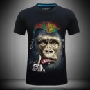 Remera 3D 6Xl Importante Color De Cabello Erecto Orangutanes Música Rock Hombres