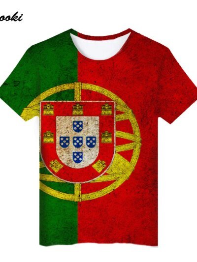 Remera De Algodón Con La Bandera Nacional De Portugal Para Hombre Y Mujer Verano Impresión 3D