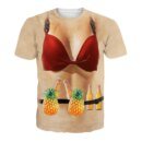 Remera Divertida 3D Para Hombre Bikini De Playa Falso De Talla Europea Verano