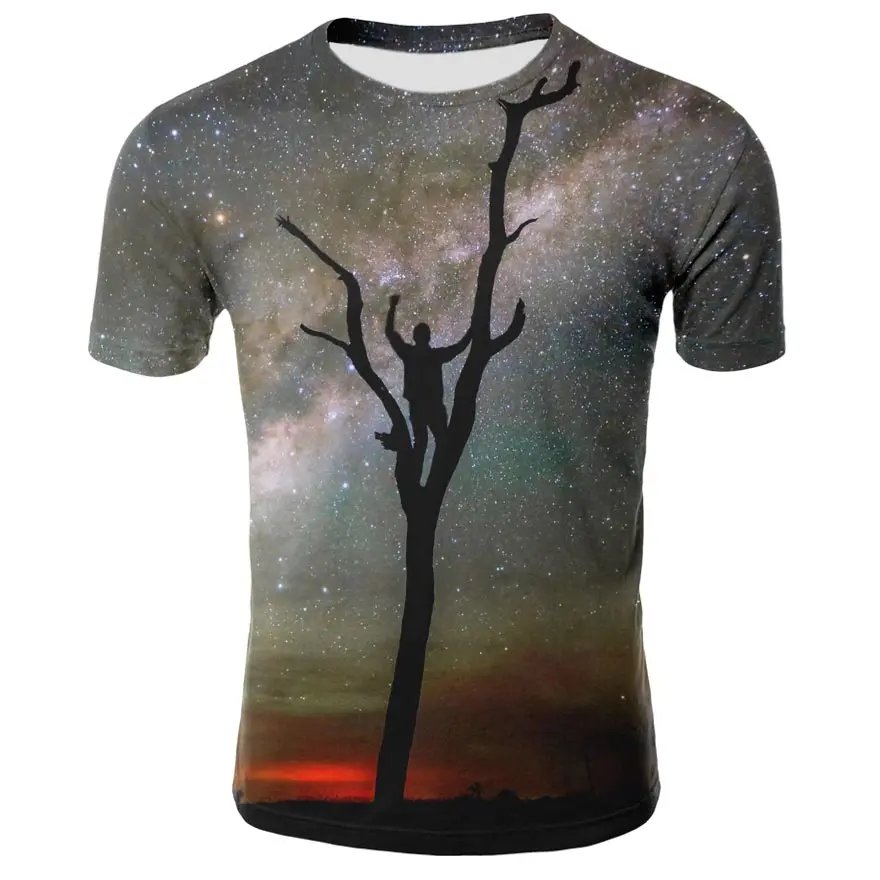 Remera Con Estampado De Galaxia Espacial Para Mujer Y Hombre De Lofty Alisister: Puedes Ver El Mundo En 3D