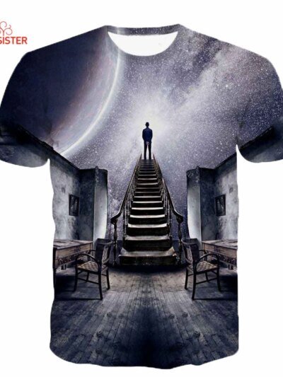 Remera Con Impresión 3D Galaxia Espacial Para Hombre Y Mujer