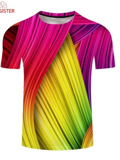 Remeras De Manga Corta Divertidas Para Hombre Y Mujer Con Pintura 3D De Verano