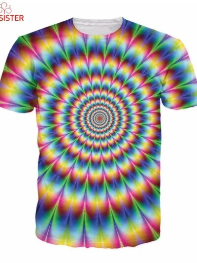 Remera Divertida Con Holograma 3D Vortex Derretido Para Hombre Y Mujer Con Estampado De Verano