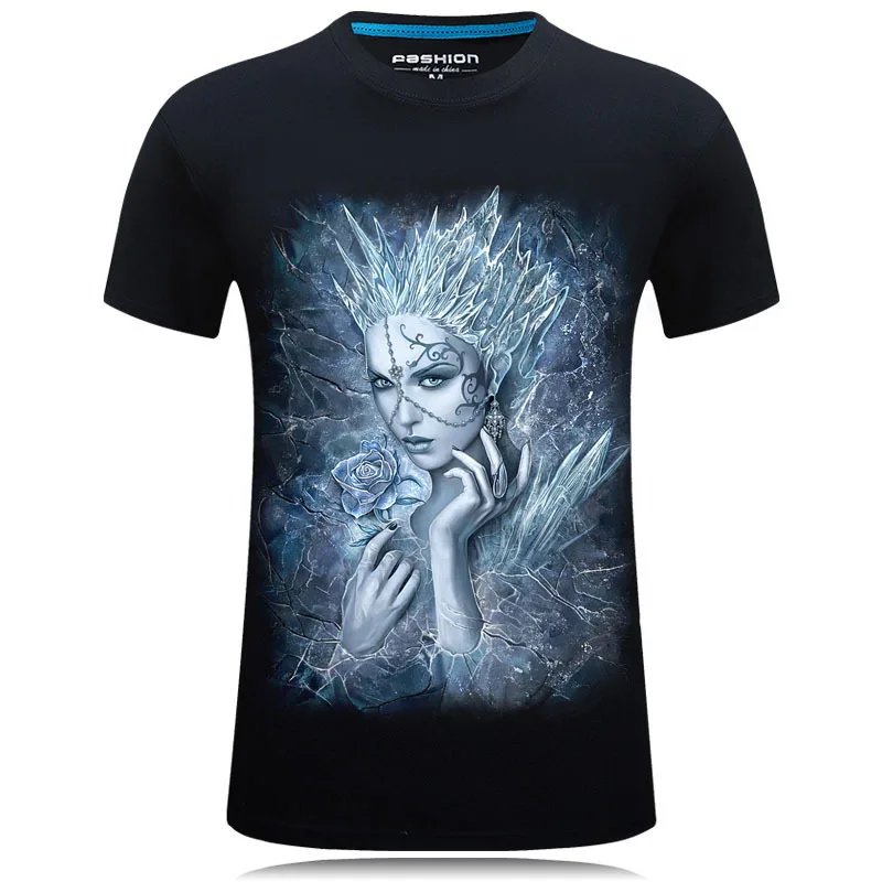 Remera De Belleza 3D Para Hombre De Manga Corta Cuello Redondo Tallas 5Xl Y 6Xl De Algodón Rock
