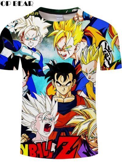 Remera 3D Para Hombre De Verano De Goku De Dragon Ball Zootop Oso