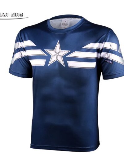 Remera De Manga Corta Bing Fitness Avengers 3D Superman Spider Man Iron Man Estampada