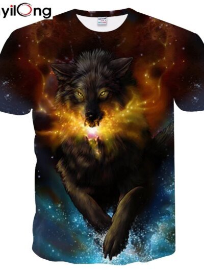 Remera Mr 1991Inc Para Hombre Y Mujer De Verano Con Estampado De Lobo En 3D