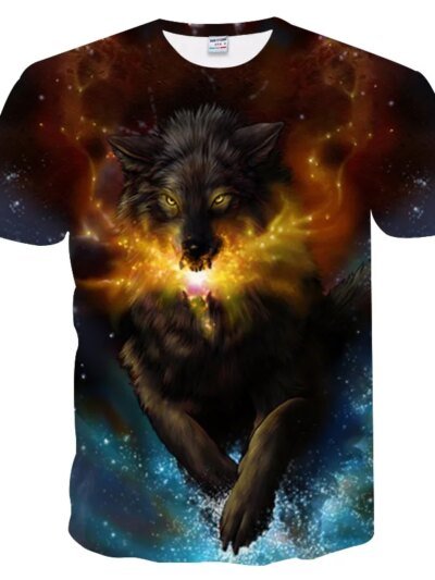 Remera De Verano Con Estampado 3D De Lobo Para Hombre Y Mujer De Great Sites