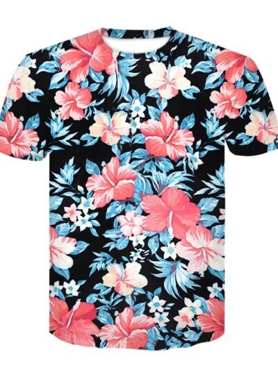 Remera Con Estampado De Flores Hermosas Para Hombre Y Mujer De Verano 3D De Secado Rápido