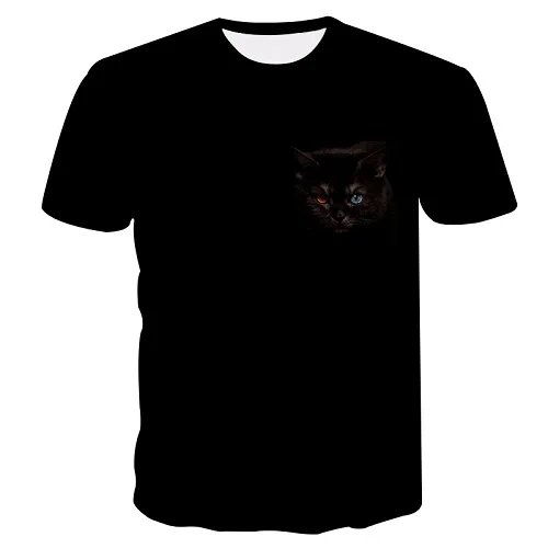 Remera De Gato Oso Negro Con El Grito Nunca Malezas Estilo Gatito De Hoja Verano Hombres Extranjeros
