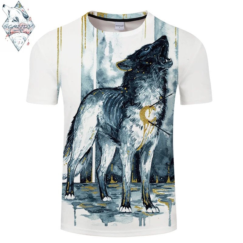 Remera Casual De Manga Corta 3D Lobo De Oso Arts Bleedingsoul De Scandygirl Para Hombre